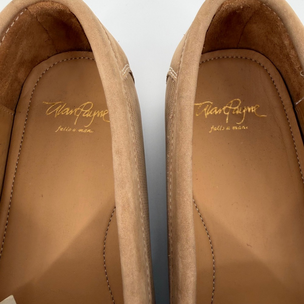Alan Payne Mens Tan Como Perforated Suede Driving Loafers Bit Detail 11.5 10308 - Picture 3 of 13